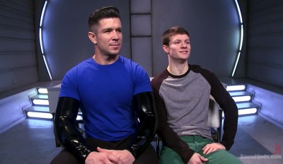 BDSM twink and hunk in rubber