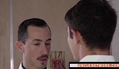 Priest seduces young twink into taboo church barebacking and sin