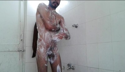 First time I get nude bath frount of camera
