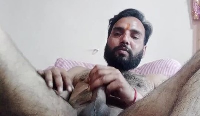 hairy indian man enjoy sex with dildo in live show with friends