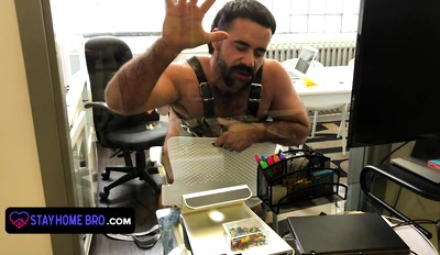 Two Muscular Coworkers Are Stuck In The Office During Lockdown And Find A Distraction From Boredom