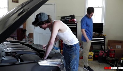 Colby Chambers Dicks Down Sexy Gay Country Boy Mechanic Right Through his Wranglers!! RAW