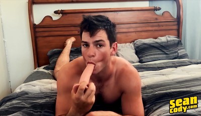 Sean Cody - Archie Is Bored And Horny At Home So He Strokes His Cock While Having A Dildo In His Ass