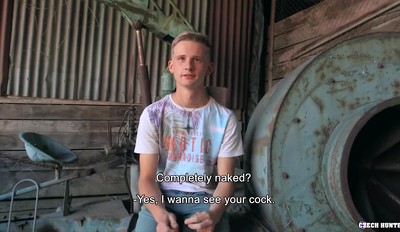 CZECH HUNTER 554 - Hunk Twink Busts A Nut On His Stomach While Getting His Ass Fucked