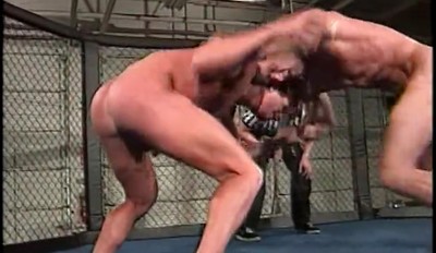 NAKED CAGE WRESTLERS- Muscle Athletes Win or Submit in the Cage Arena