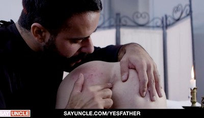 Catholic Boy Benjamin Blue Gets The Family Priest's Big Cock In His Tight Asshole