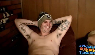 Straight guys Lex Lane and Daniel Delong masturbate in group